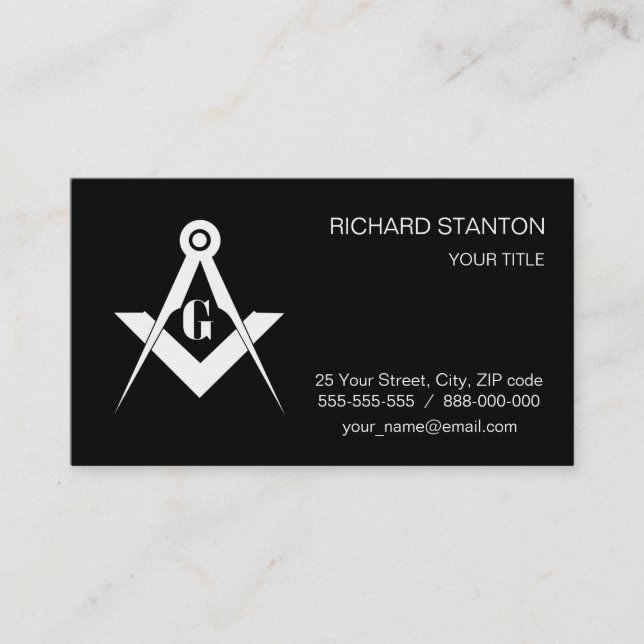 Freemasonry symbol business card (Front)