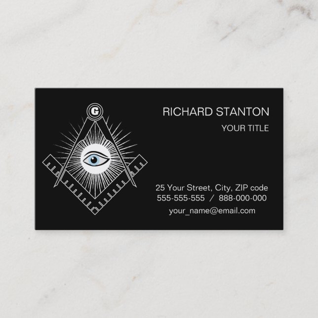 Freemasonry symbol business card (Front)
