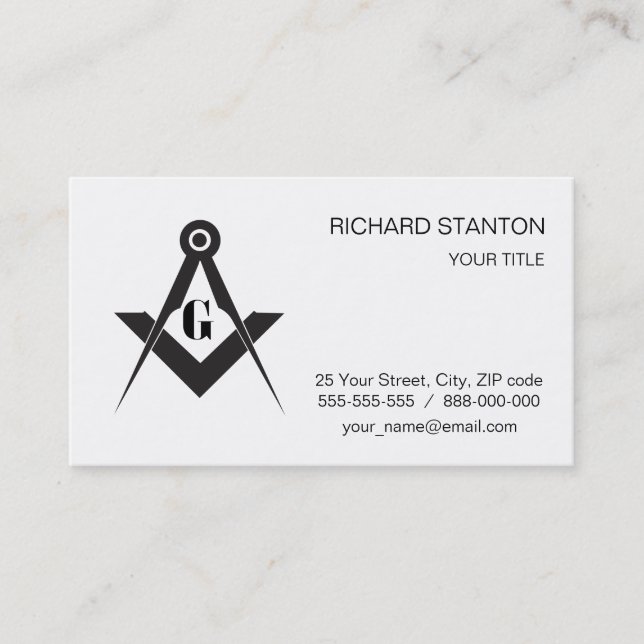 Freemasonry symbol business card (Front)