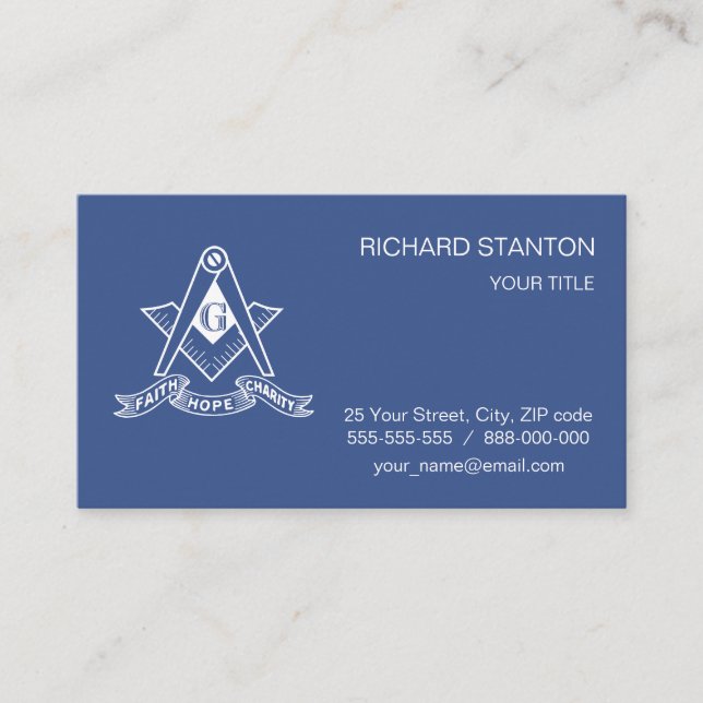 Freemasonry symbol business card (Front)