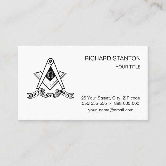 Freemasonry symbol business card (Front)