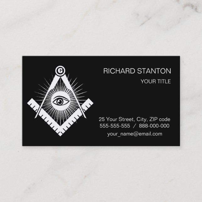 Freemasonry symbol business card (Front)