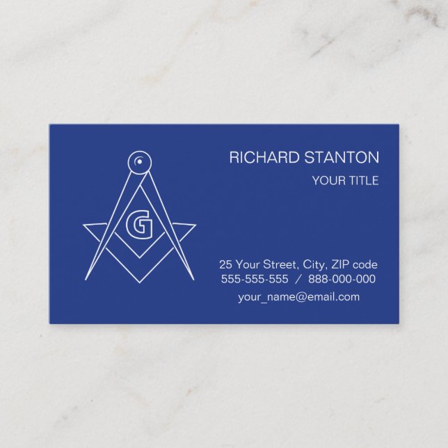 Freemasonry symbol business card (Front)