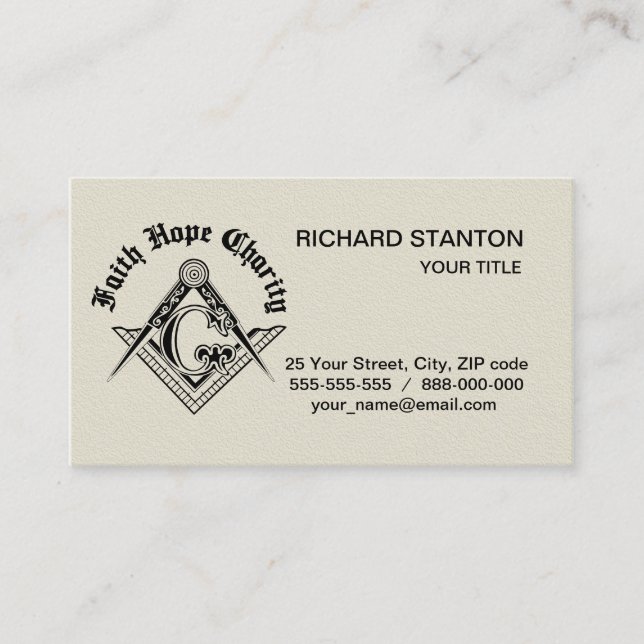 Freemasonry symbol business card (Front)