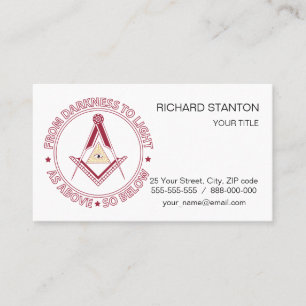 Freemasonry symbol business card