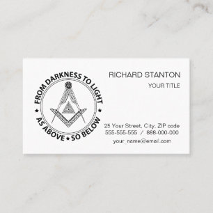 Freemasonry symbol business card