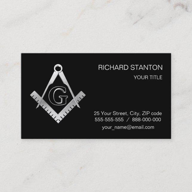 Freemasonry symbol business card (Front)