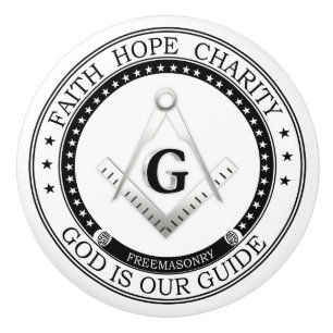 Freemasonry symbol ceramic knob