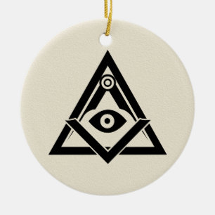 Freemasonry symbol ceramic ornament