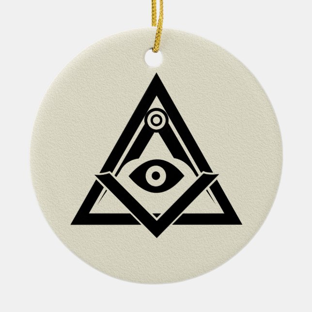 Freemasonry symbol ceramic ornament (Front)