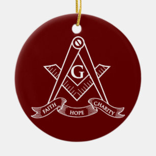 Freemasonry symbol ceramic ornament