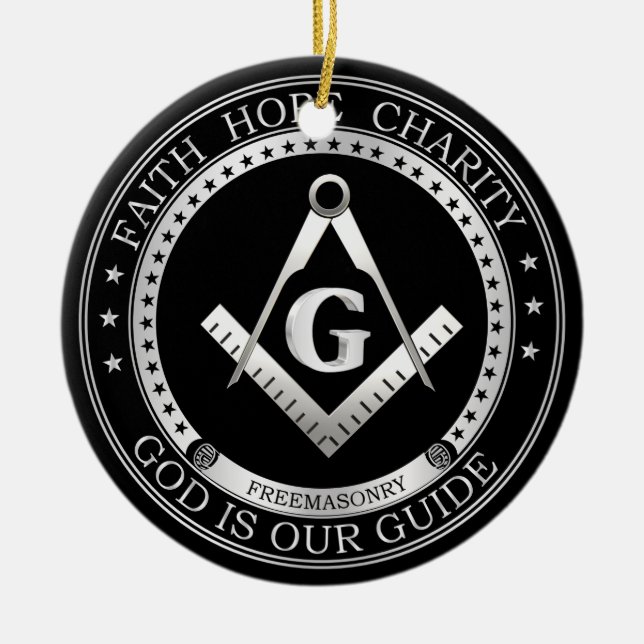 Freemasonry symbol ceramic ornament (Front)