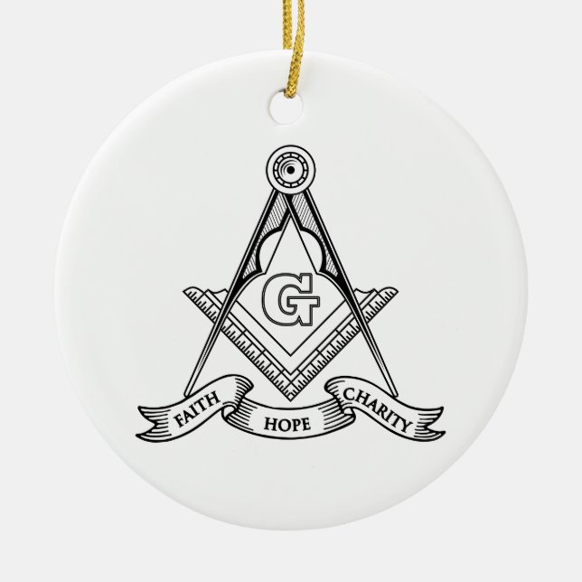 Freemasonry symbol ceramic ornament (Front)