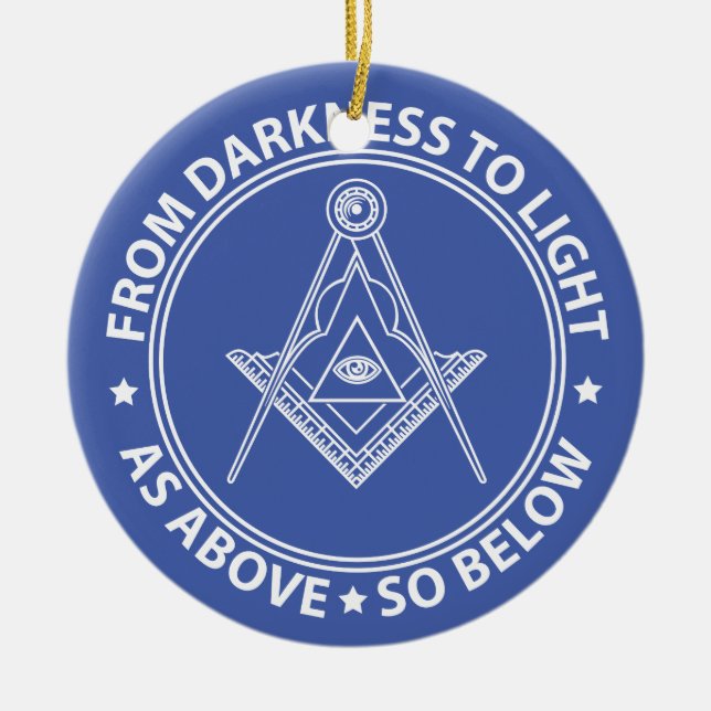 Freemasonry symbol ceramic ornament (Front)