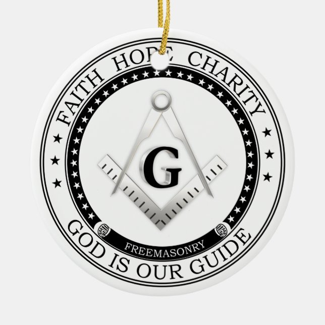 Freemasonry symbol ceramic ornament (Front)