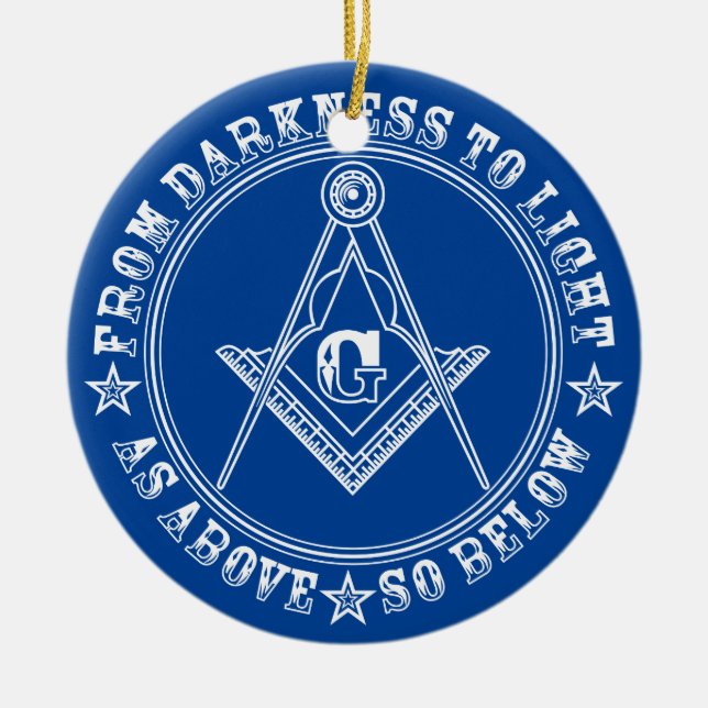 Freemasonry symbol ceramic ornament (Front)