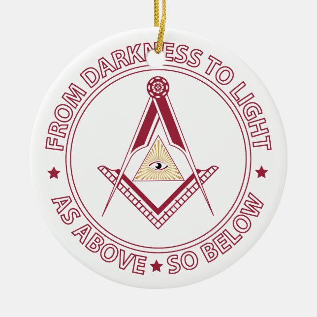 Freemasonry symbol ceramic ornament (Front)