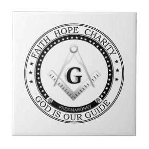 Freemasonry symbol ceramic tile