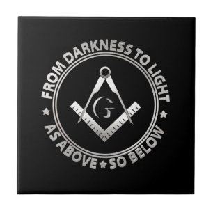 Freemasonry symbol ceramic tile