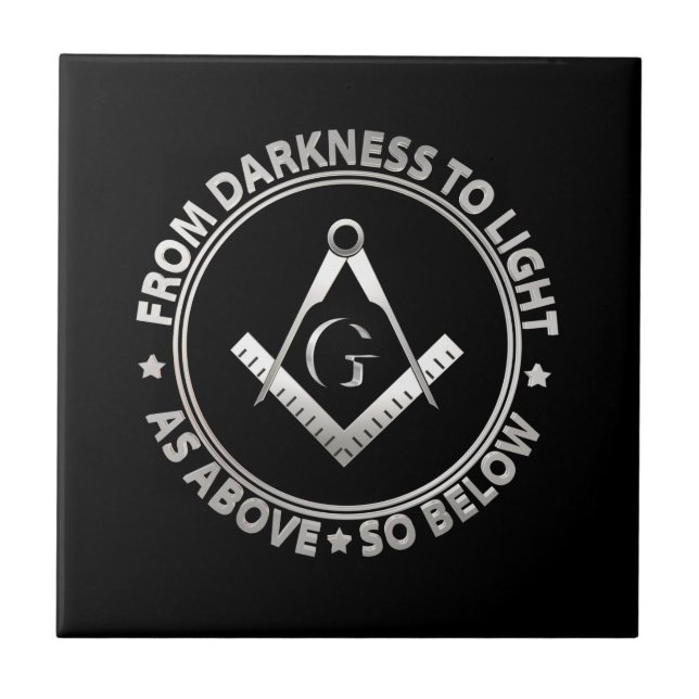 Freemasonry symbol ceramic tile (Front)