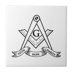 Freemasonry symbol ceramic tile