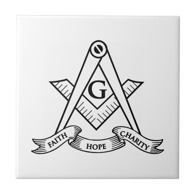 Freemasonry symbol ceramic tile (Front)