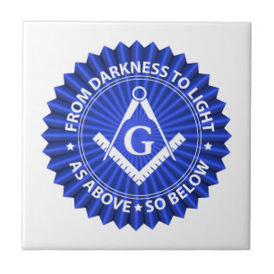 Freemasonry symbol ceramic tile