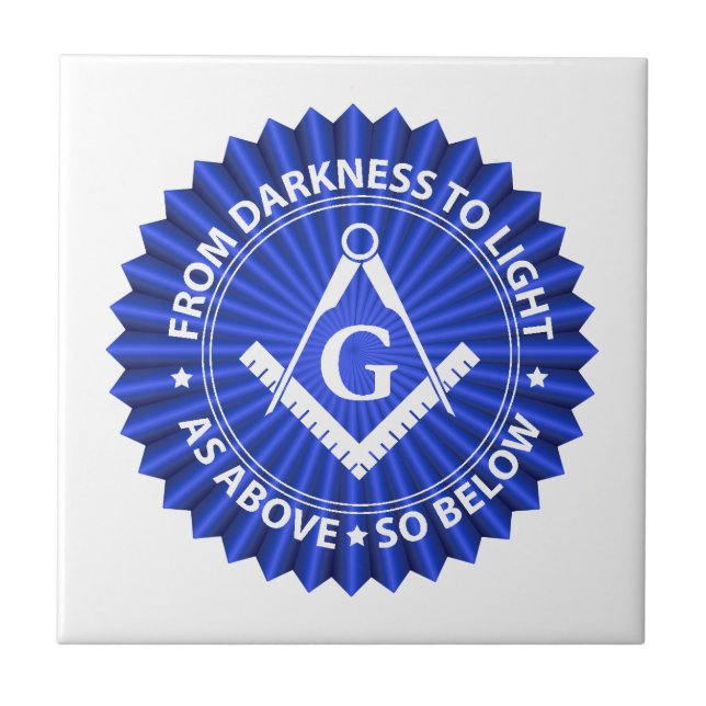 Freemasonry symbol ceramic tile (Front)