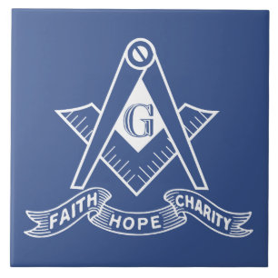 Freemasonry symbol ceramic tile
