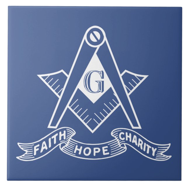 Freemasonry symbol ceramic tile (Front)