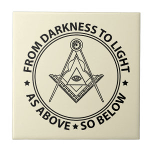 Freemasonry symbol ceramic tile