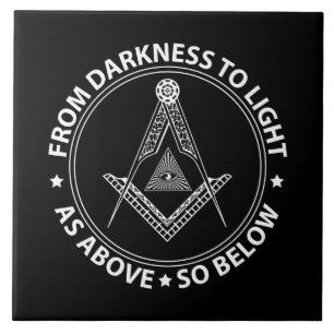Freemasonry symbol ceramic tile