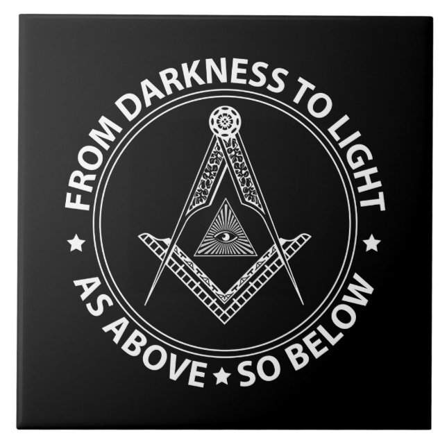 Freemasonry symbol ceramic tile (Front)