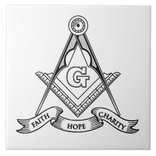 Freemasonry symbol ceramic tile