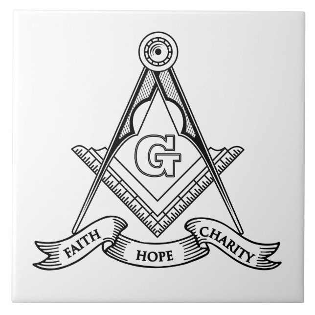 Freemasonry symbol ceramic tile (Front)