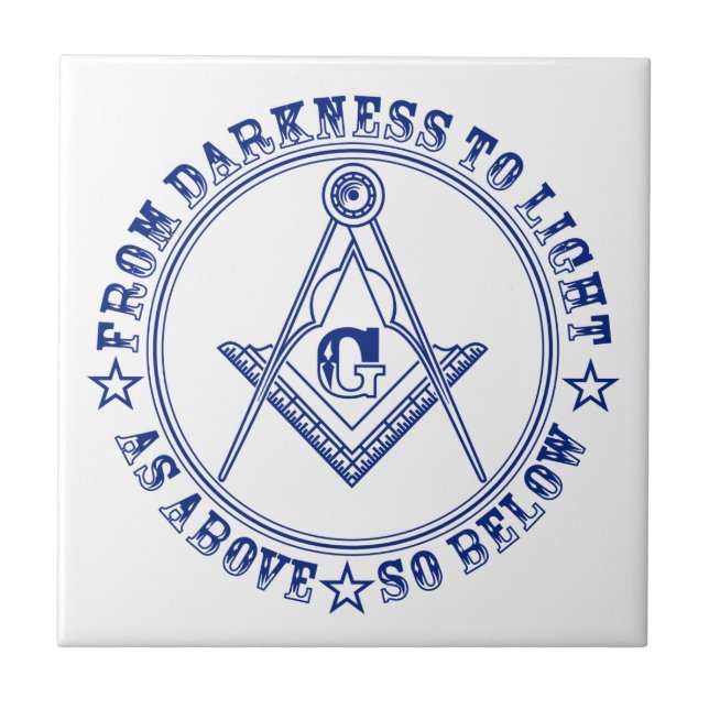 Freemasonry symbol ceramic tile (Front)