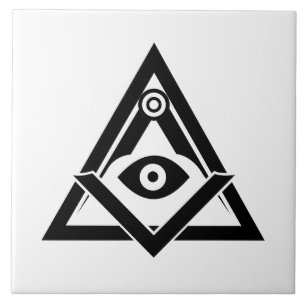 Freemasonry symbol ceramic tile