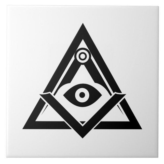 Freemasonry symbol ceramic tile (Front)