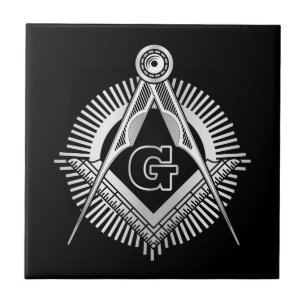 Freemasonry symbol ceramic tile