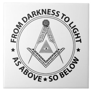 Freemasonry symbol ceramic tile