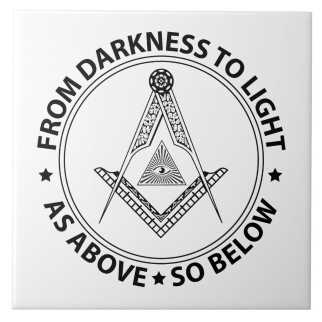 Freemasonry symbol ceramic tile (Front)