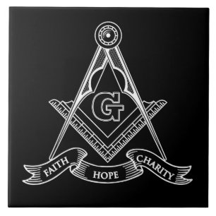 Freemasonry symbol ceramic tile