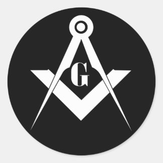 Freemasonry symbol classic round sticker