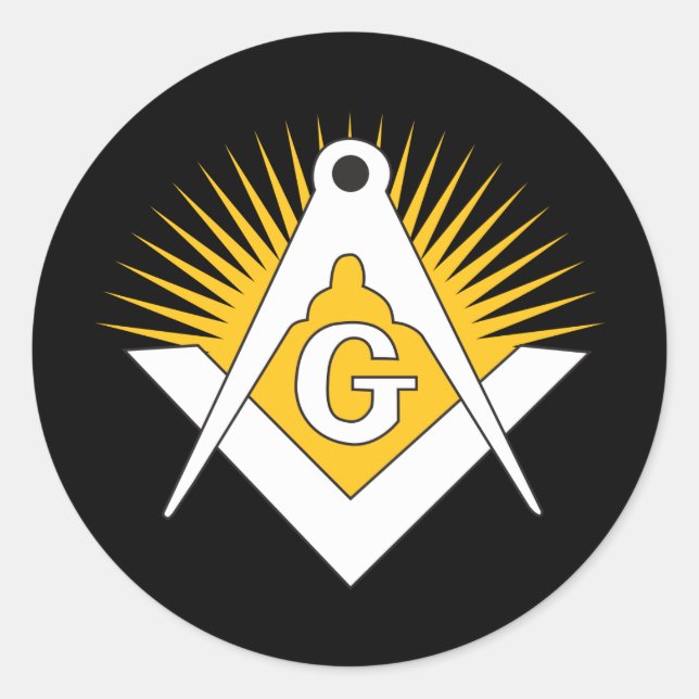 Freemasonry symbol classic round sticker (Front)