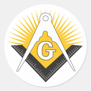 Freemasonry symbol classic round sticker