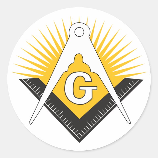 Freemasonry symbol classic round sticker (Front)