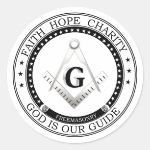 Freemasonry symbol classic round sticker