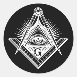 Freemasonry symbol classic round sticker