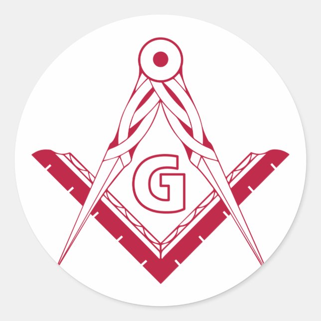 Freemasonry symbol classic round sticker (Front)