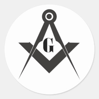 Freemasonry symbol classic round sticker